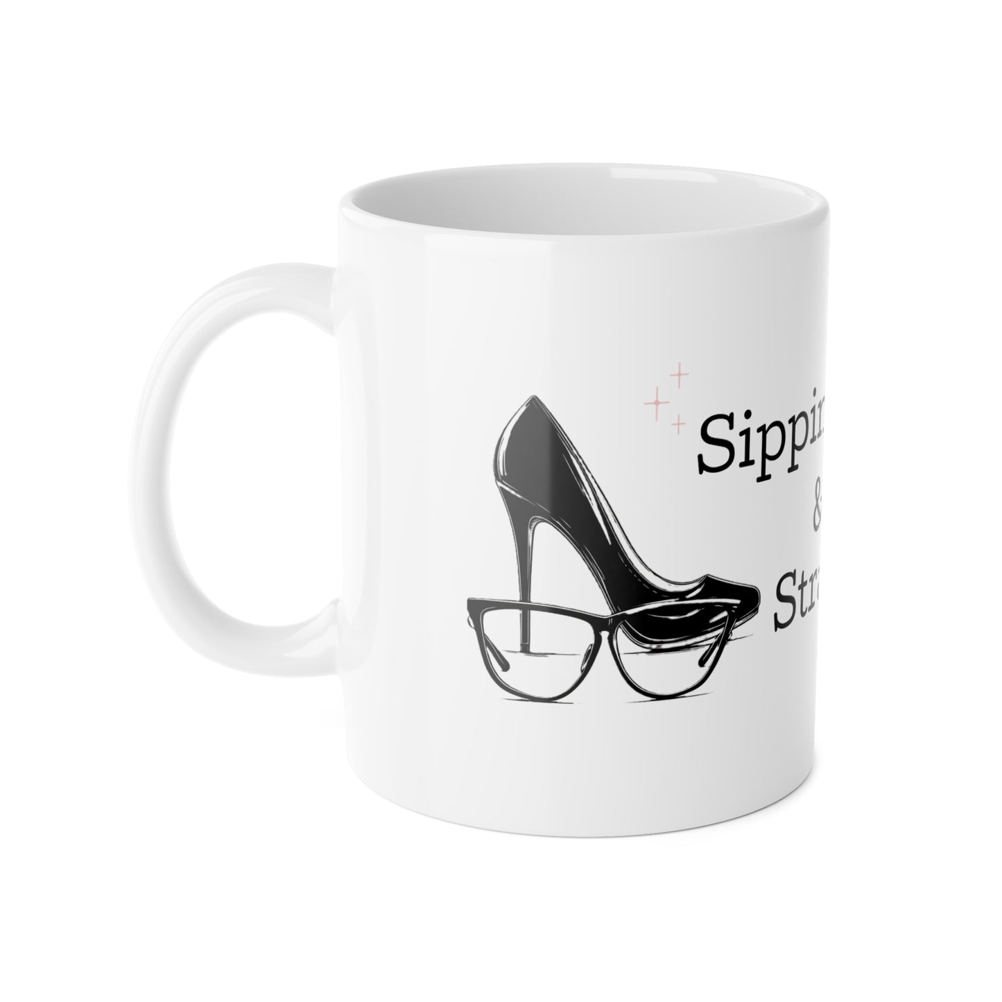 Sipping & Strategizing - White Ceramic Mug, 11oz